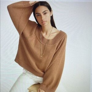 J. Crew relaxed sleeve Boatneck Beach sweater‎ 100% cotton